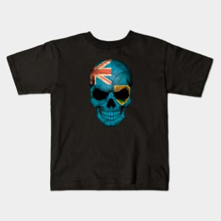 Turks and Caicos Flag Skull Kids T-Shirt